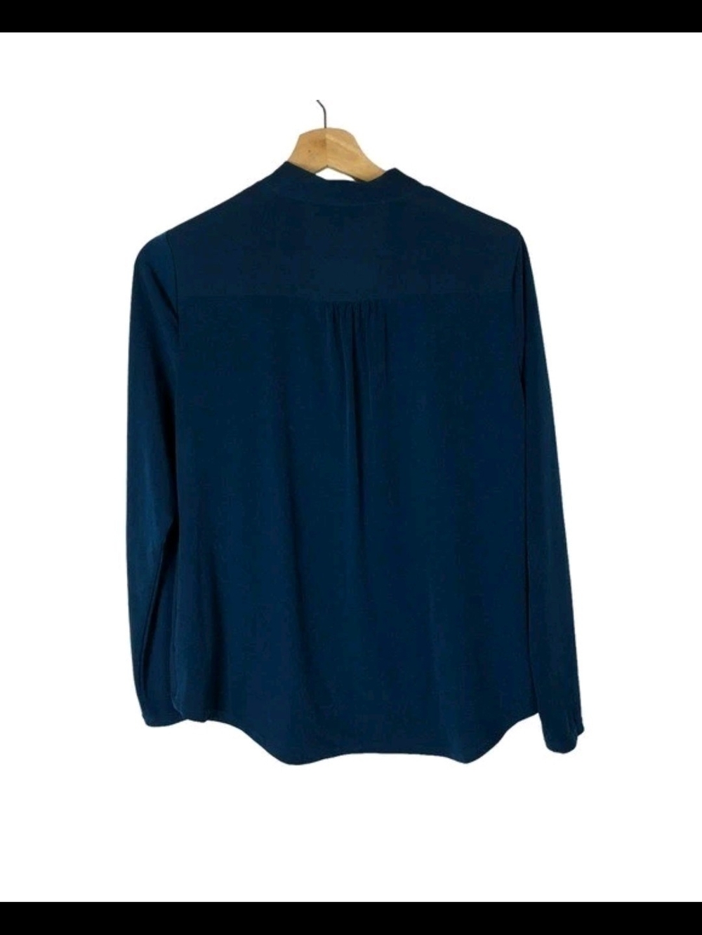 Alfani Dark Teal Blue Wrap-Front Long-Sleeve Hi Low Blouse- Sz 1X - Picture 4 of 12